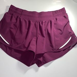 Lululemon plum/purple colored Lululemon hottie hot shorts. Size 8, 2.5 inch